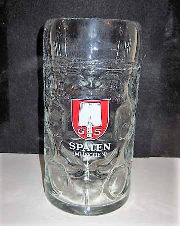 beer glass from the Spaten brewery in Germany with the inscription 'Spaten Munchen'