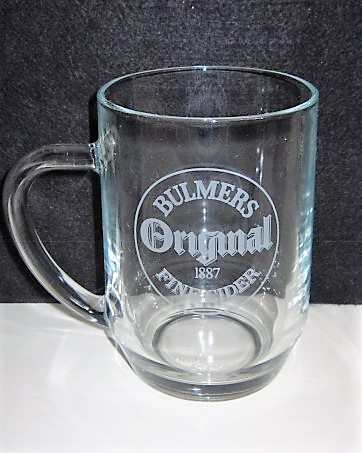 beer glass from the Bulmers brewery in England with the inscription 'Bulmers Orignal 1887 Fine Cider'
