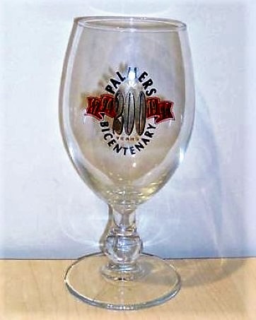 beer glass from the Palmers brewery in England with the inscription 'Palmers 1794 1994 200 Bicentenary'