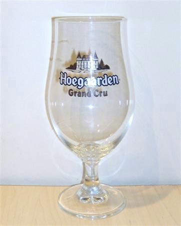 beer glass from the Hoegaarden  brewery in Belgium with the inscription 'Hoegaarden Gran Cru'