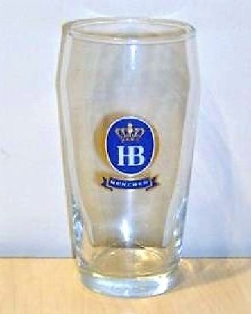 beer glass from the HB Munchen brewery in Germany with the inscription 'H B Munchen'