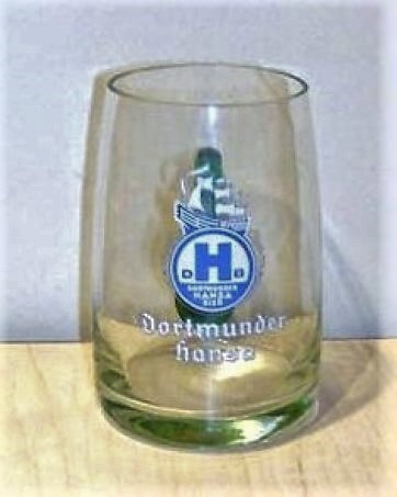 beer glass from the Dab brewery in Germany with the inscription 'DHB Dortmunder Hansa Bier'