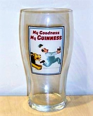 beer glass from the Guinness  brewery in Ireland with the inscription 'My Goodness My Guinness'