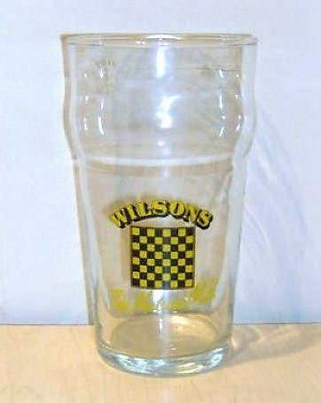 beer glass from the Wilson's brewery in England with the inscription 'Wilsons The Mature Mild'