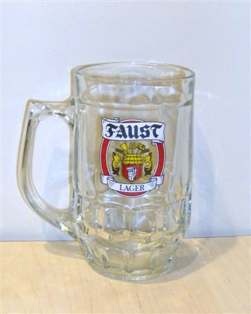 beer glass from the Eldridge Pope brewery in England with the inscription 'Faust Lager'