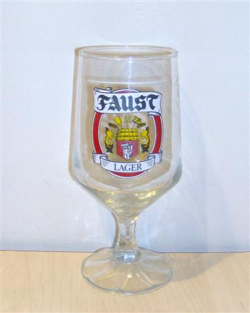 beer glass from the Eldridge Pope brewery in England with the inscription 'Faust Lager'