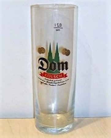 beer glass from the Dom  brewery in Germany with the inscription 'Dom Kolsch'