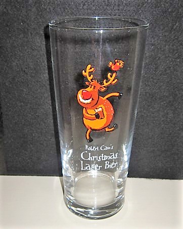 beer glass from the Robert Cain's brewery in England with the inscription 'Robert Cain's Christmas Lager Bier'
