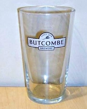 beer glass from the Butcombe brewery in England with the inscription 'Butcombe Since 1978 Brewery'