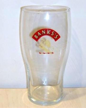 beer glass from the Wolverhampton & Dudley  brewery in England with the inscription 'Banks's'