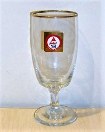 beer glass from the Bass  brewery in England with the inscription 'Bass No.1 Barley wine'