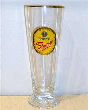beer glass from the Herforder  brewery in Germany with the inscription 'Herforder Sommer'