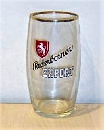 beer glass from the Paderborner brewery in Germany with the inscription 'Paderborner Export'