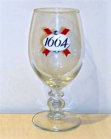 beer glass from the Kronenbourg brewery in France with the inscription '1664'
