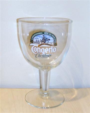 beer glass from the Tongerlo brewery in Belgium with the inscription 'Norbertunerbier Biere Des Premontres Tongerlo Christmas'