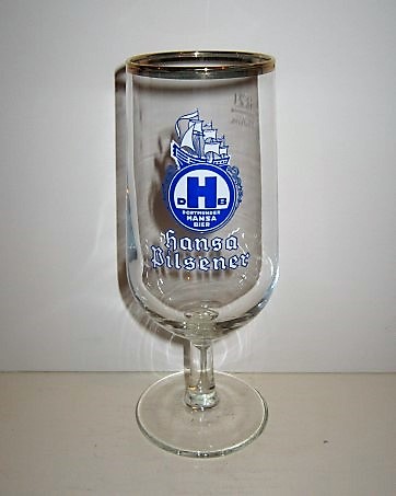 beer glass from the Dab brewery in Germany with the inscription 'Hansa Pilsener Dortmunder Hansa Bier'