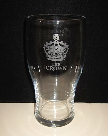 beer glass from the Crown brewery in England with the inscription 'The Crown'