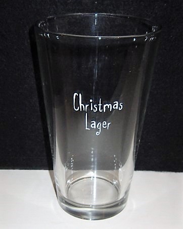 beer glass from the Robert Cain's brewery in England with the inscription 'Christmas Lager'