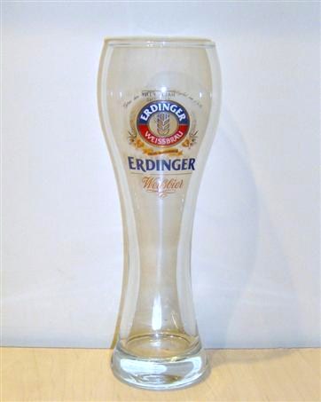 beer glass from the Erdinger  brewery in Germany with the inscription 'Erdinger Weissbru Aus Bayern Erdinger Weibier'