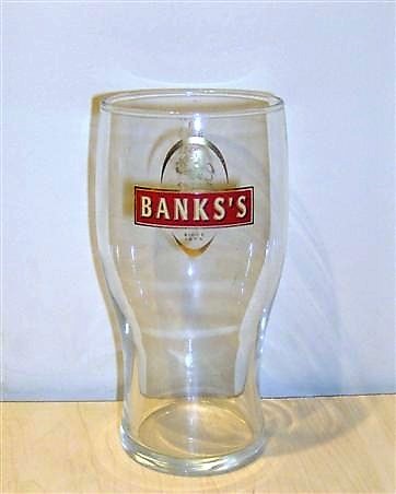 beer glass from the Wolverhampton & Dudley  brewery in England with the inscription 'Banks's since 1875'