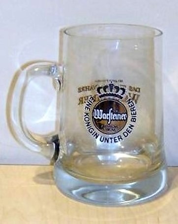 beer glass from the Warsteiner brewery in Germany with the inscription 'Warsteiner Premium verum Eine Konigin Unter Den Bieren'