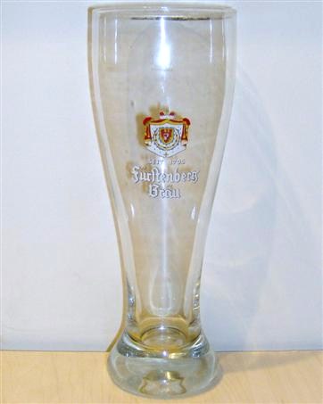 beer glass from the Furstlich Furstenbergische brewery in Germany with the inscription 'Seit 1705 Furstenberg Breu'