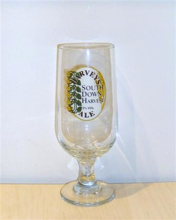 beer glass from the Harvey & Son brewery in England with the inscription 'Harveys South Down Harvest Ale'