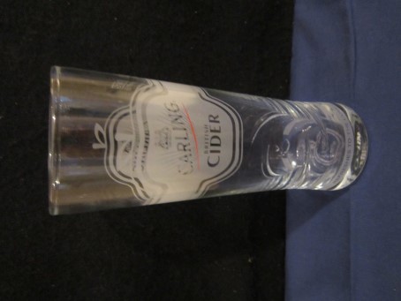 beer glass from the Carling brewery in Canada with the inscription 'Carling British Cider'