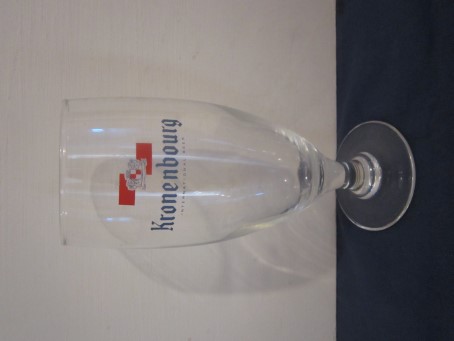 beer glass from the Kronenbourg brewery in France with the inscription 'Kronenbourg International Beer'