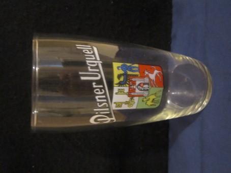 beer glass from the Pilsner Urquell brewery in Czech Republic with the inscription 'Pilsner Urquell '