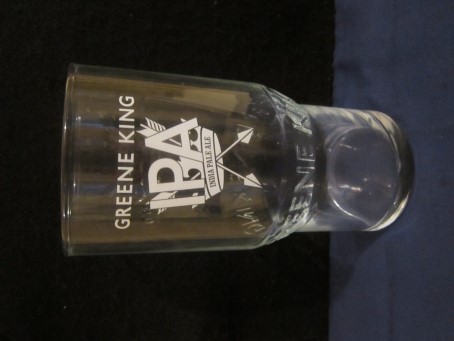 beer glass from the Greene King brewery in England with the inscription 'Greene King India Pale Ale'