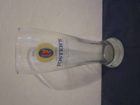 beer glass from the Foster's brewery in Australia with the inscription 'Fosters Official Beer Of The Sydney 2000 Olympic Games'